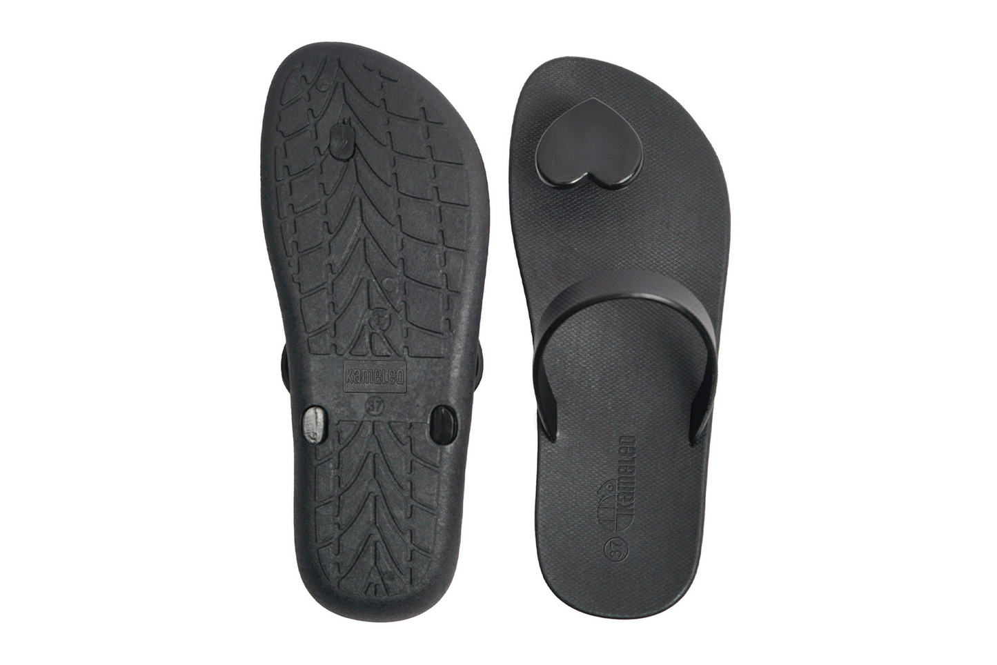 Poppi Heart Black Sole Black Strap
