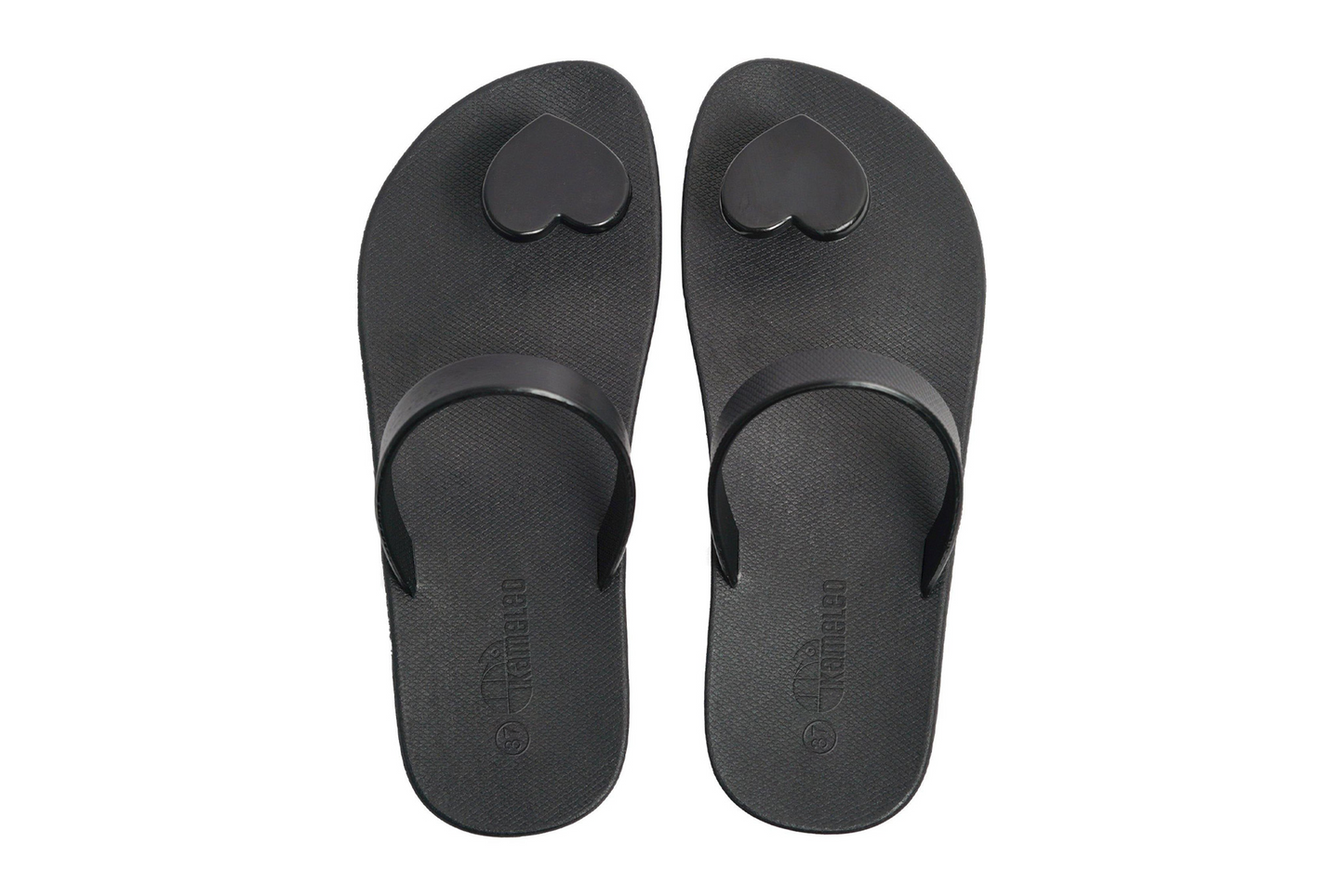 Poppi Heart Black Sole Black Strap