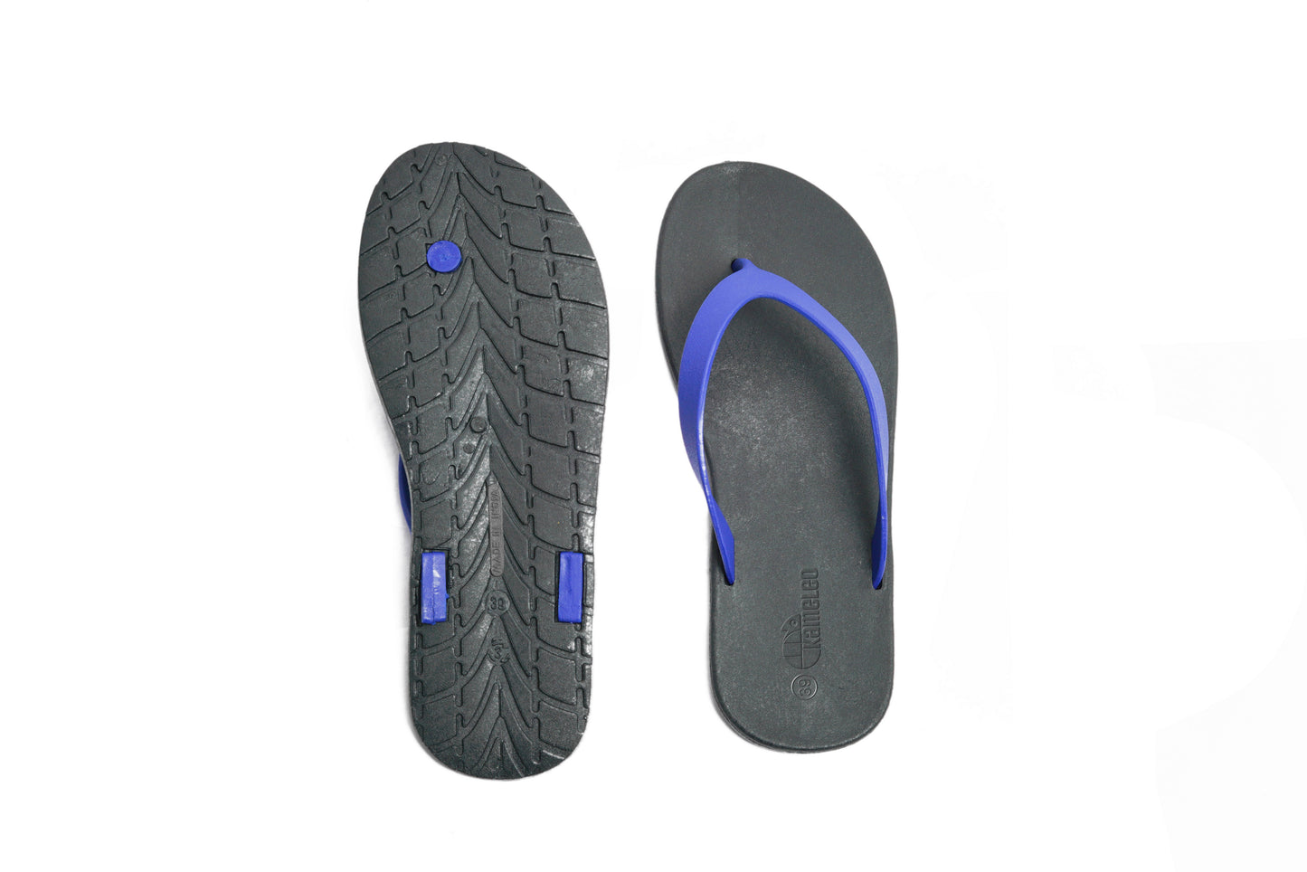 Flippy Black Sole Blue Strap