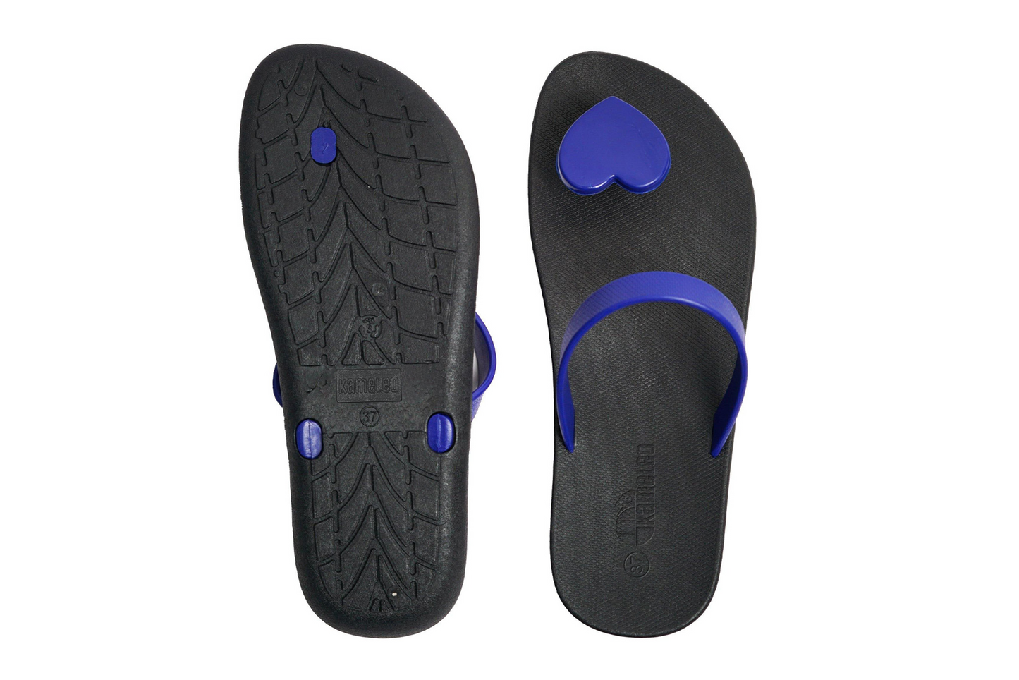Poppi Heart Black Sole Blue Strap