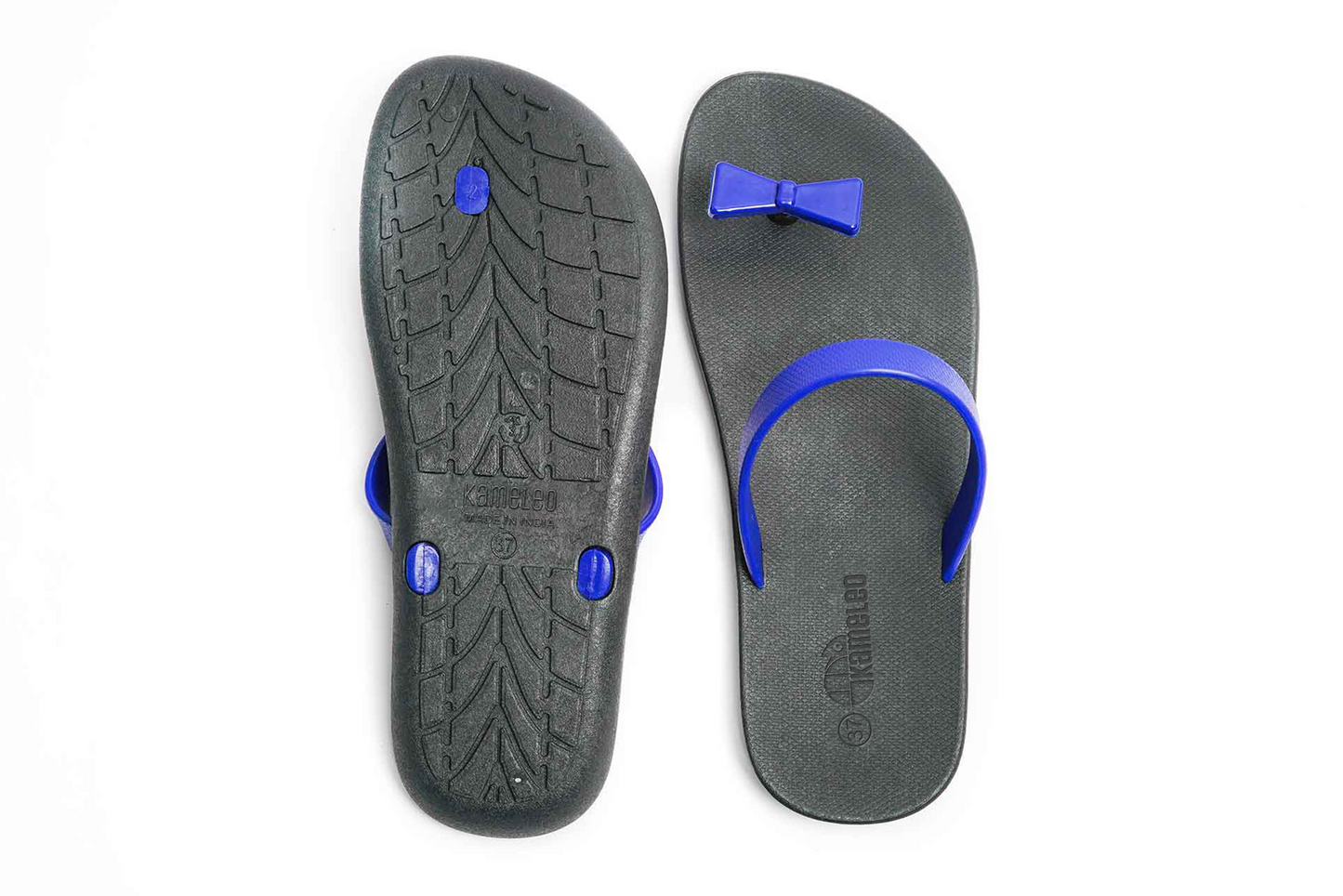 Poppi Bow Black Sole Blue Strap
