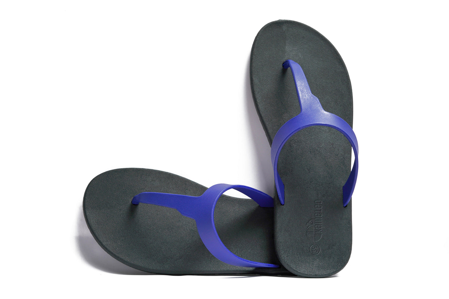Thongs Black Sole Blue Strap