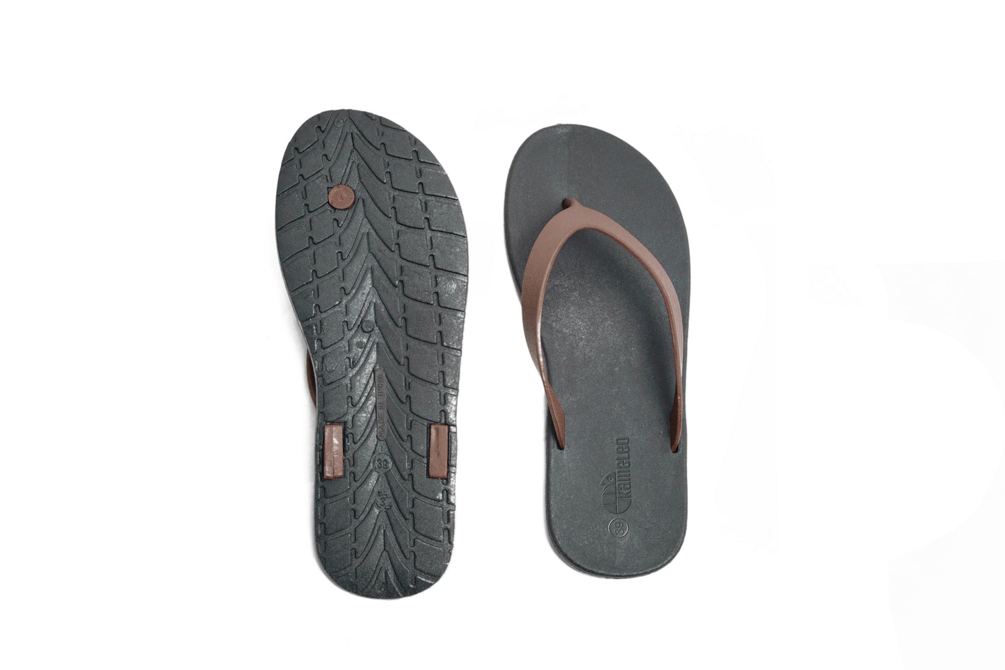 Flippy Black Sole Brown Strap