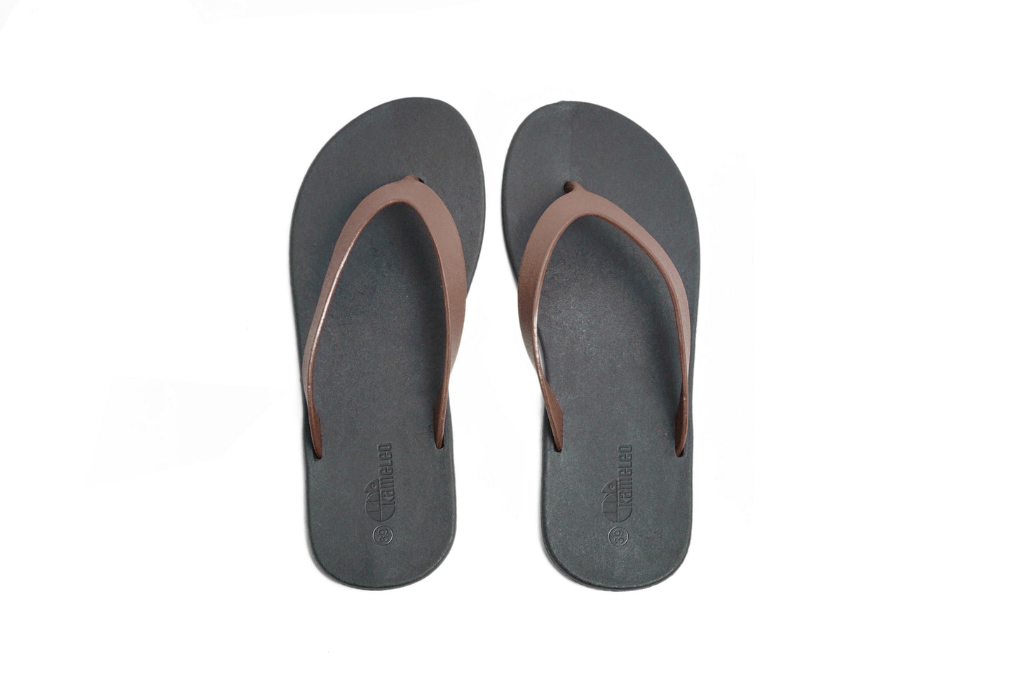 Flippy Black Sole Brown Strap