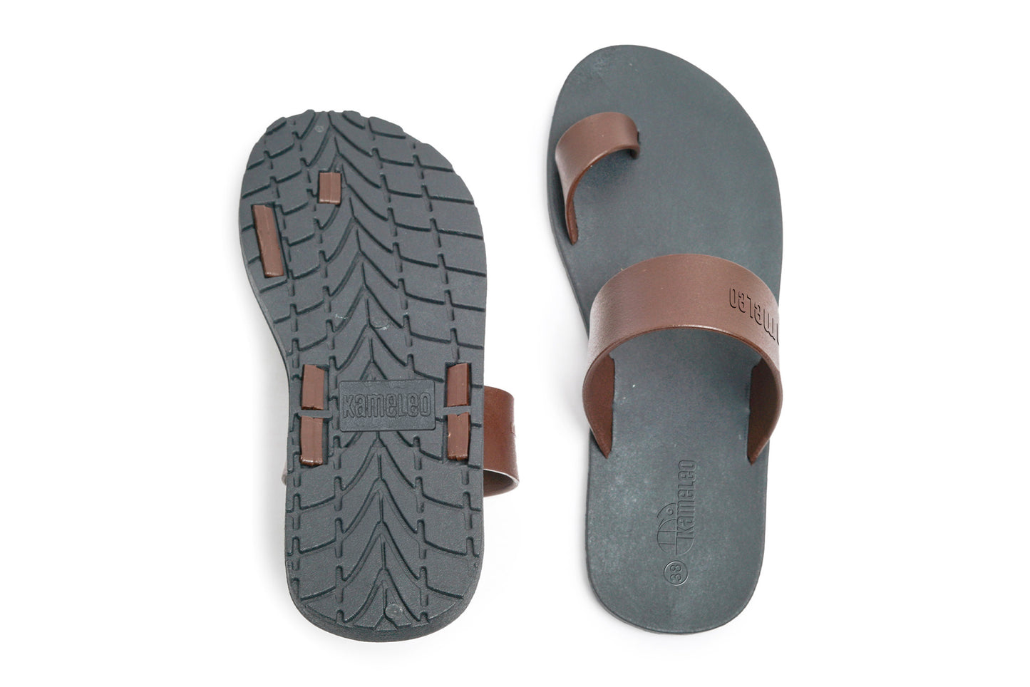 Pop Thumb Black Sole Brown Strap