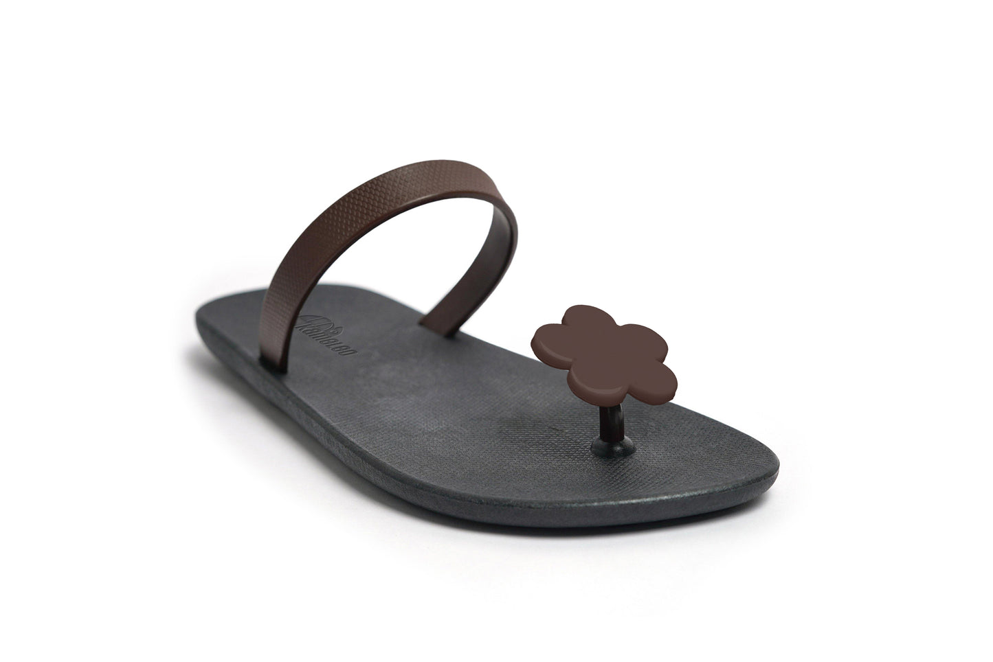 Poppi Flora Black Sole Brown Strap