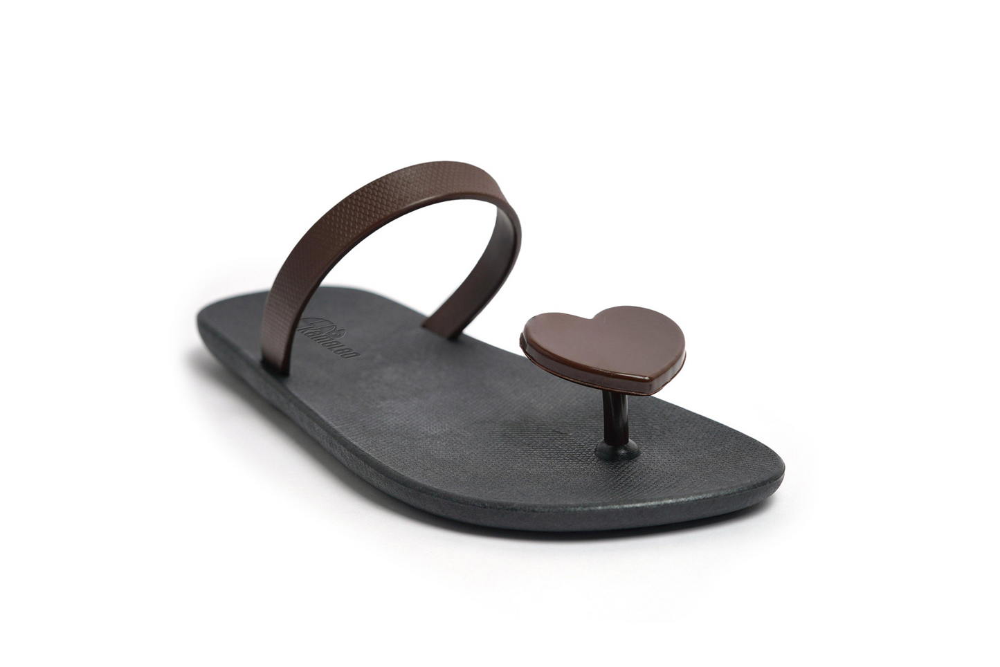 Poppi Heart Black Sole Brown Strap
