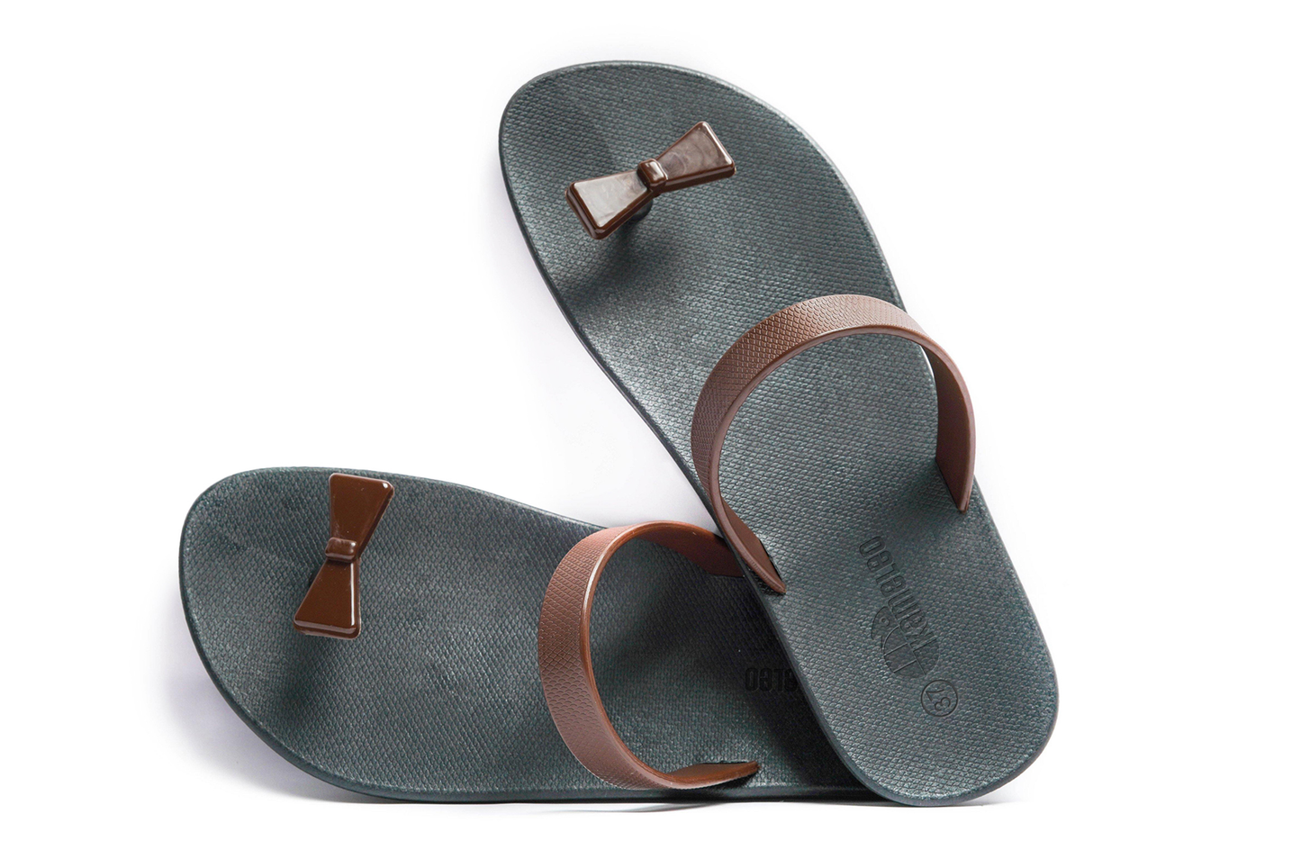 Poppi Bow Black Sole Brown Strap