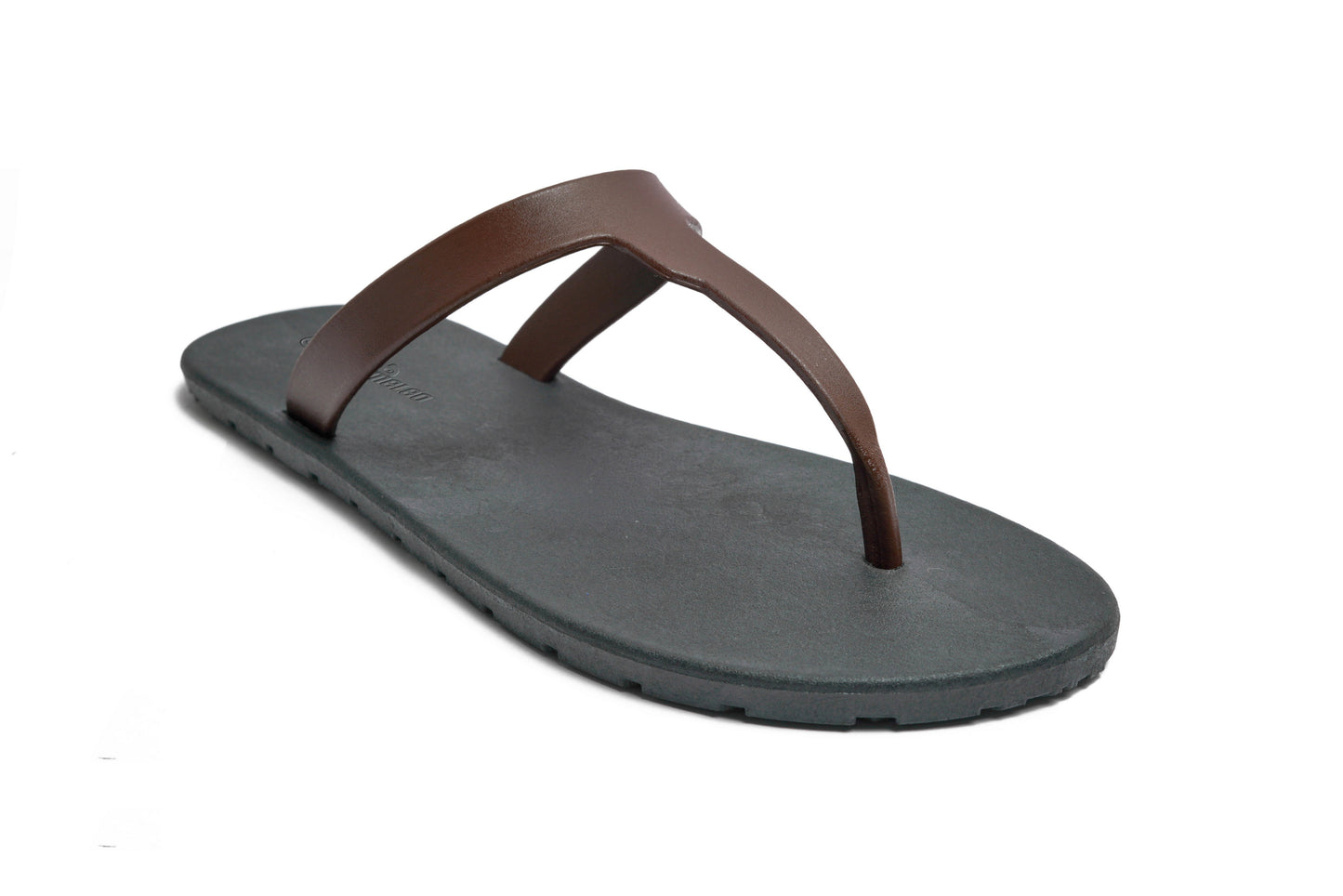 Thongs Black Sole Brown Strap