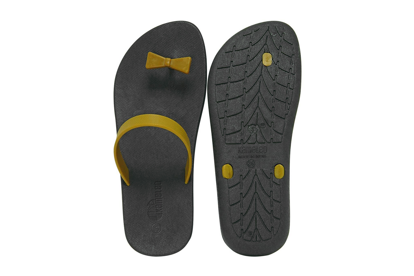 Poppi Bow Black Sole Caramel Strap