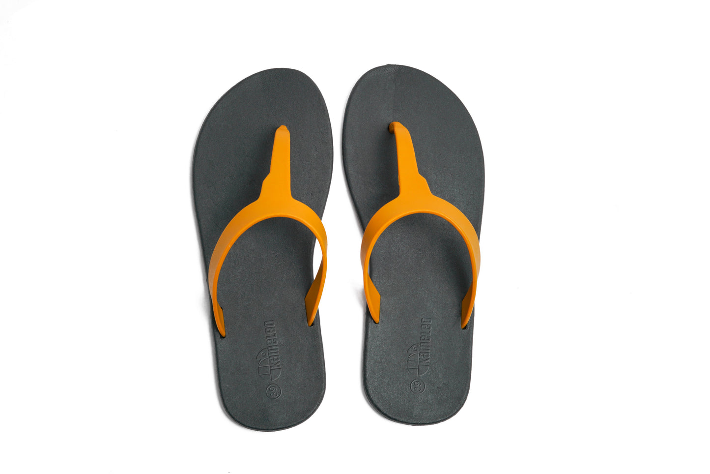 Thongs Black Sole Caramel Strap