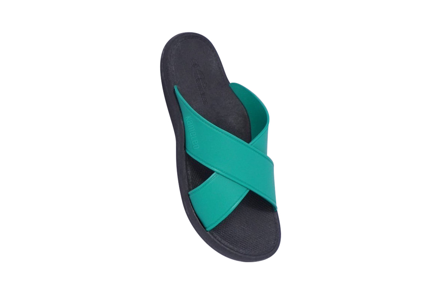 Crossy Black Sole Green Strap
