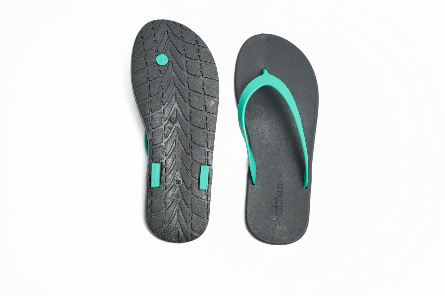 Flippy Black Sole Green Strap