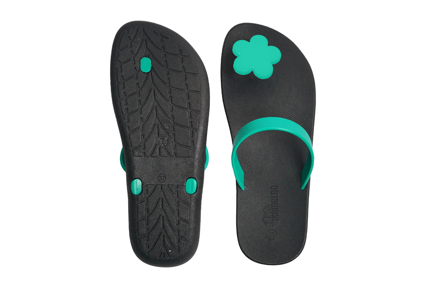 Poppi Flora Black Sole Green Strap