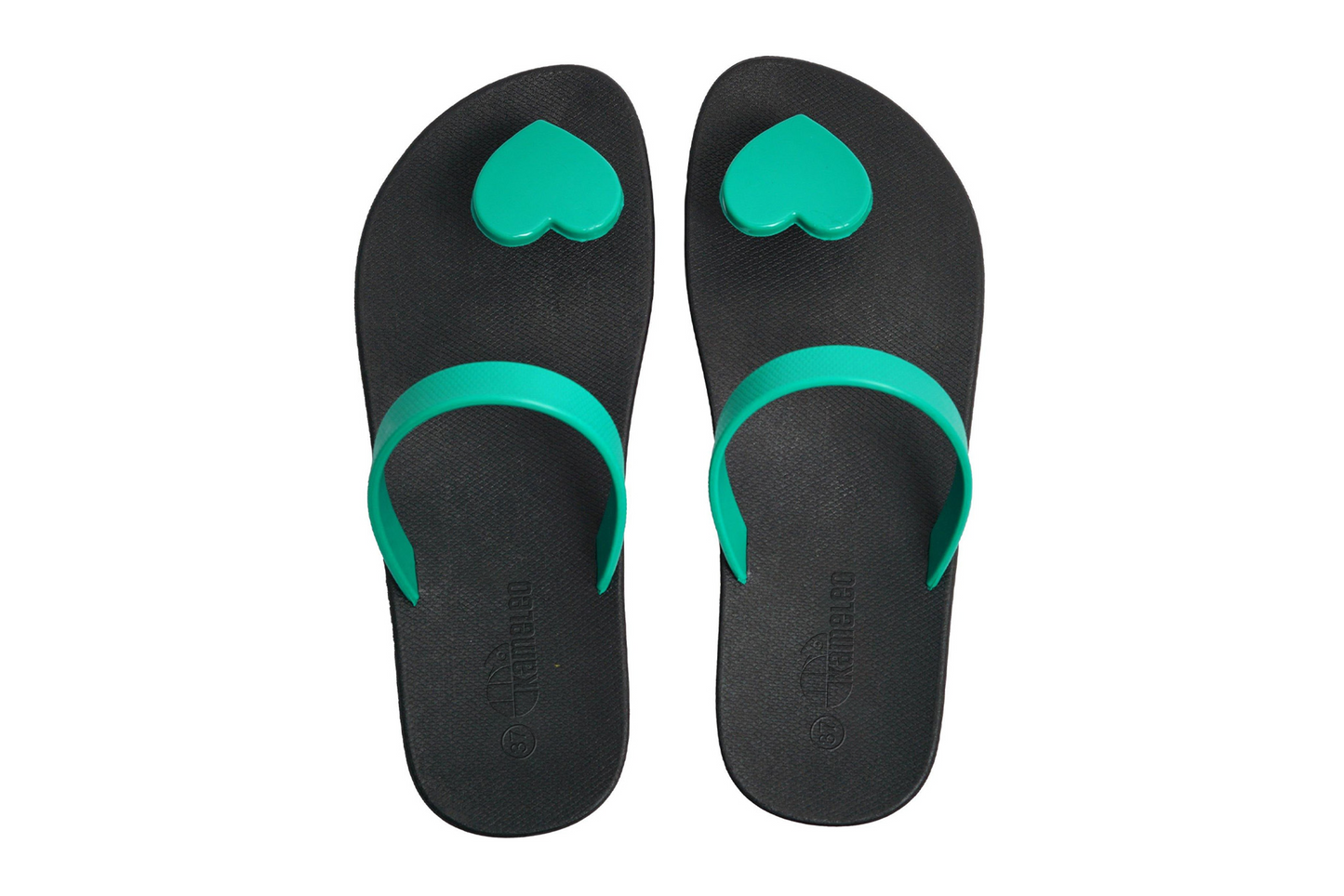 Poppi Heart Black Sole Green Strap