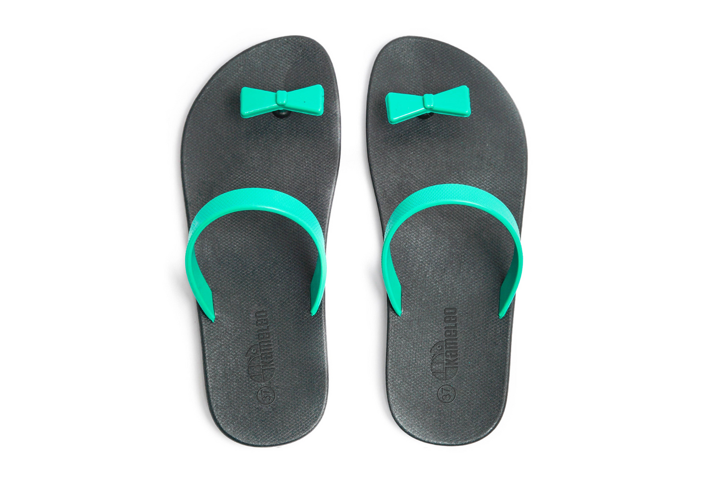 Poppi Bow Black Sole Green Strap