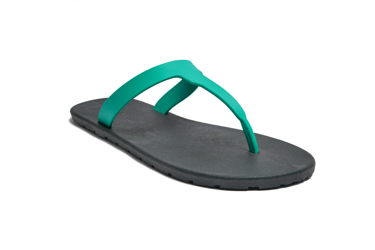 Thongs Black Sole Green Strap