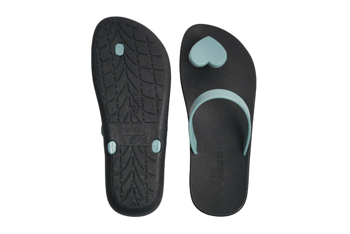 Poppi Heart Black Sole Grey Strap