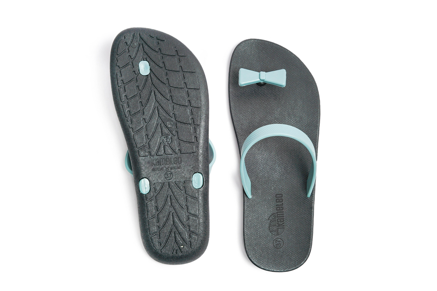 Poppi Bow Black Sole Grey Strap