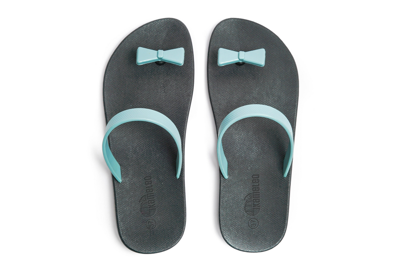 Poppi Bow Black Sole Grey Strap