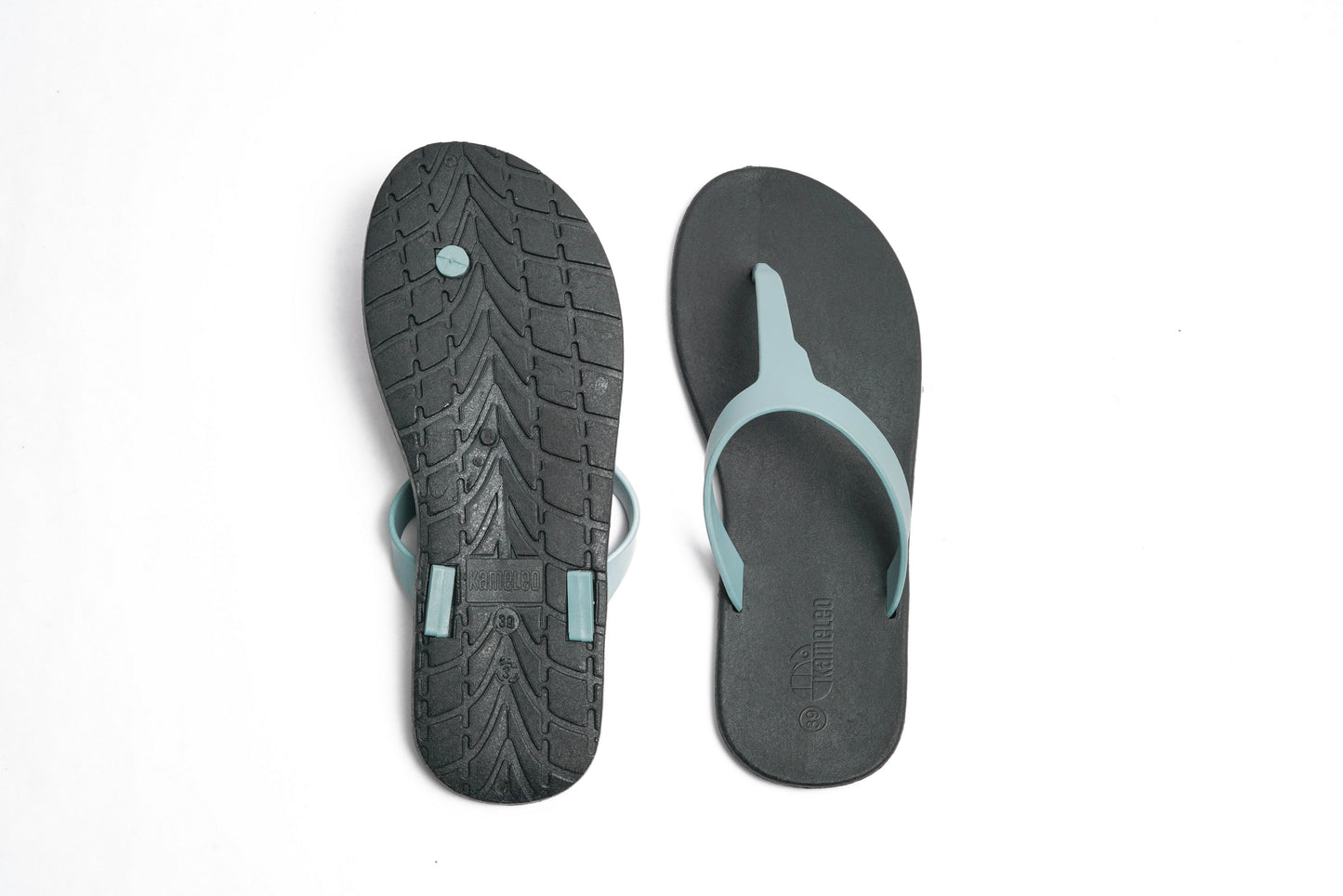Thongs Black Sole Grey Strap