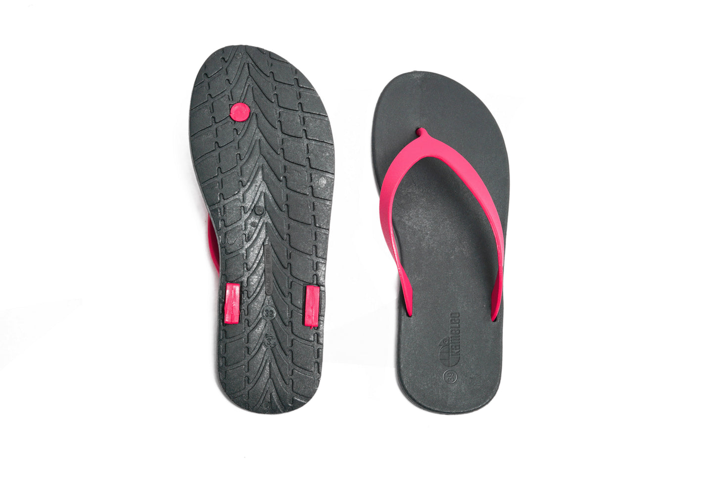 Flippy Black Sole Pink Strap