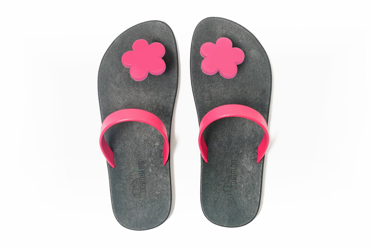 Poppi Flora Black Sole Pink Strap