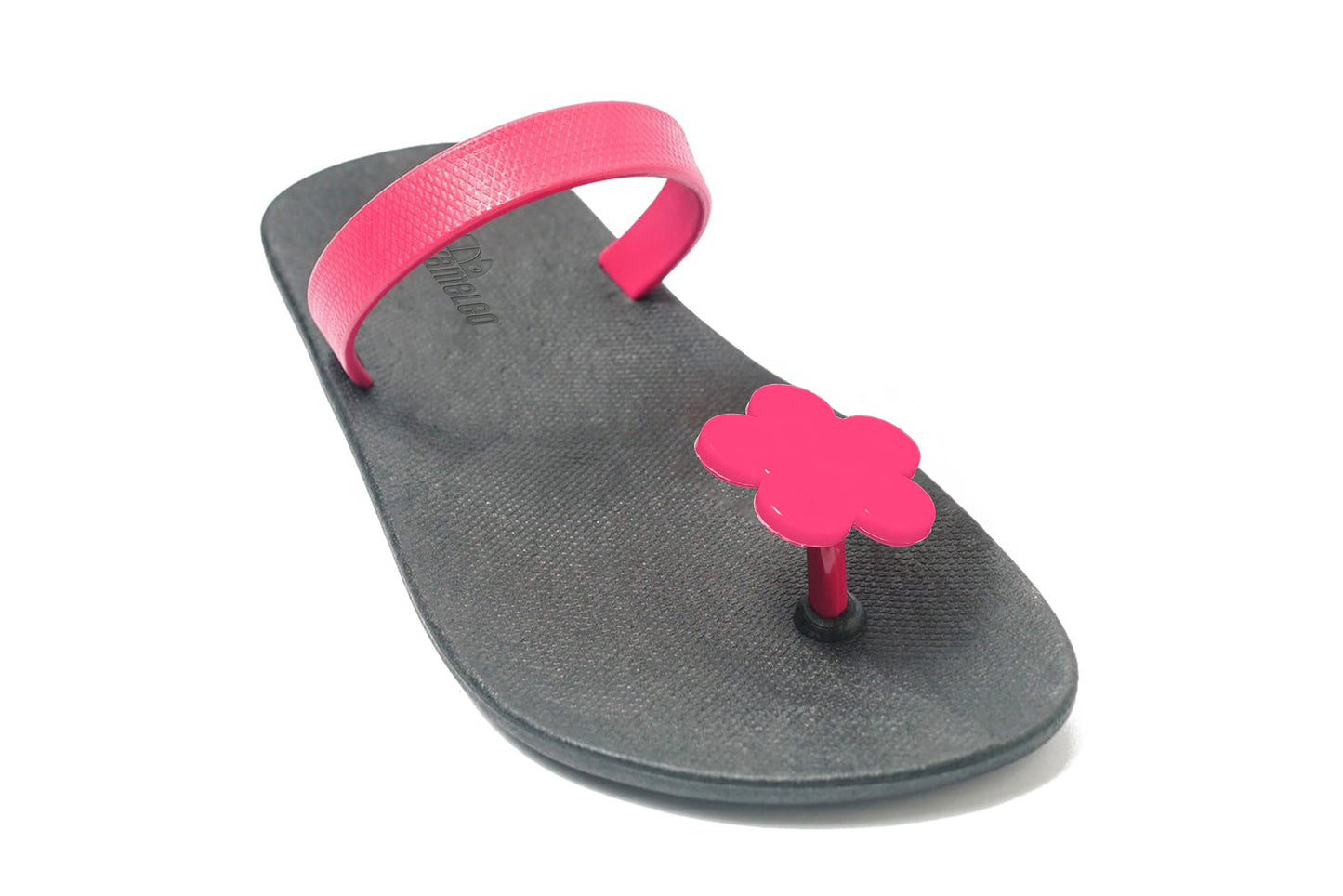 Poppi Flora Black Sole Pink Strap