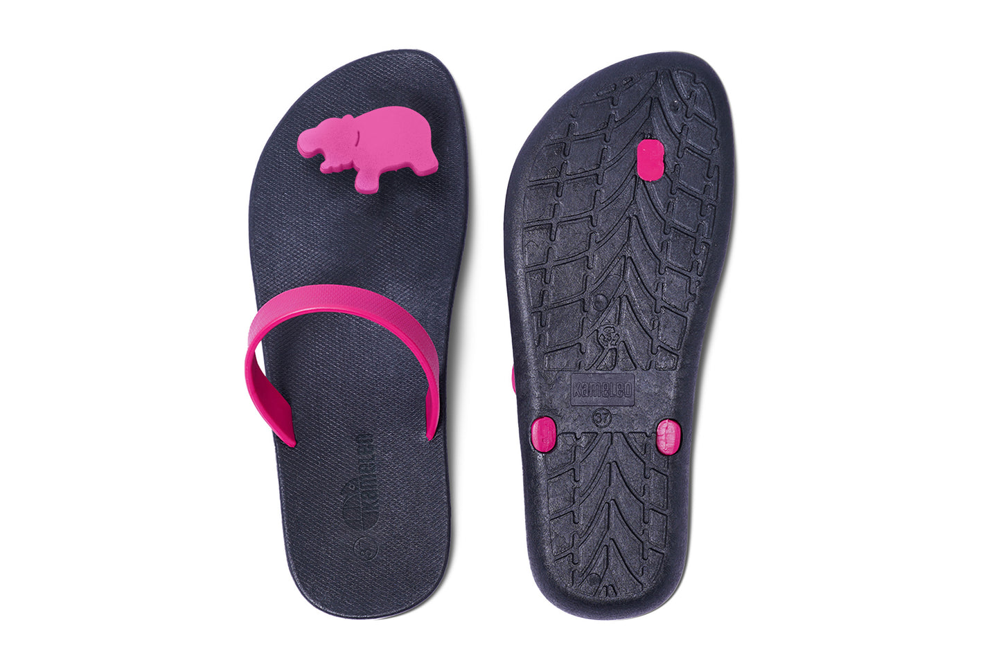 Poppi Hippo Black Sole Pink Strap