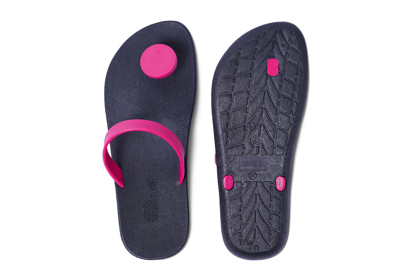 Poppi Dot Black Sole Pink Strap