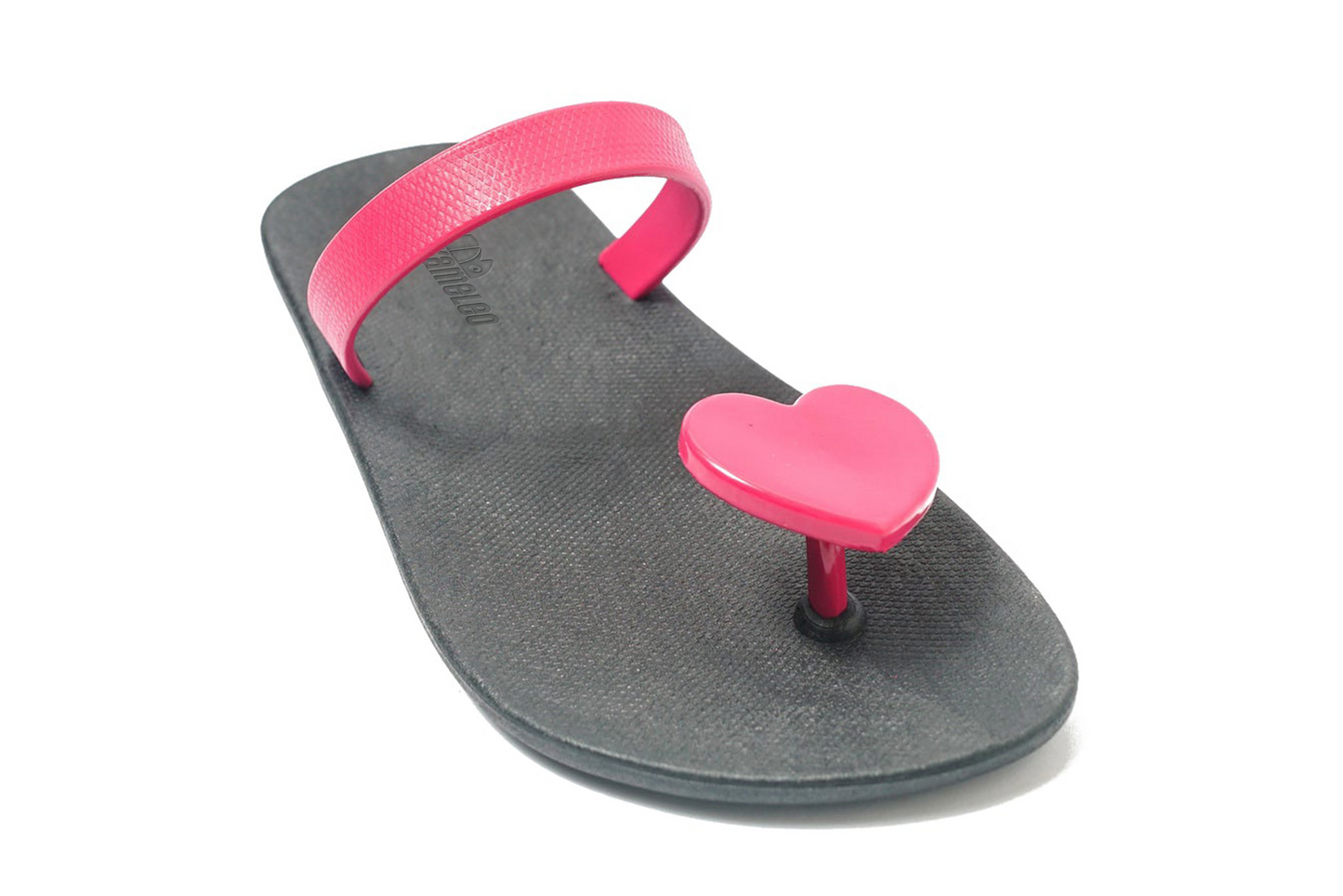 Poppi Heart Black Sole Pink Strap