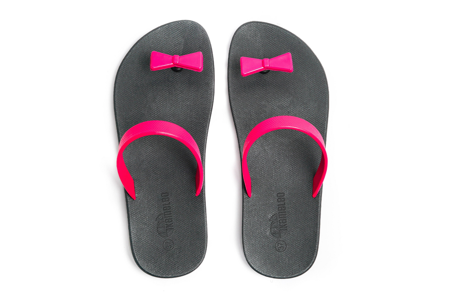 Poppi Bow Black Sole Pink Strap
