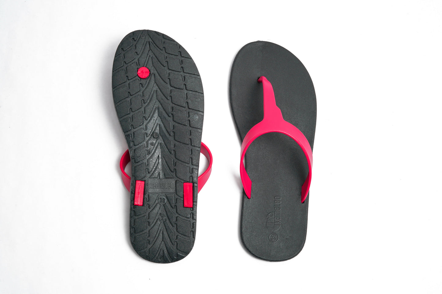 Thongs Black Sole Pink Strap