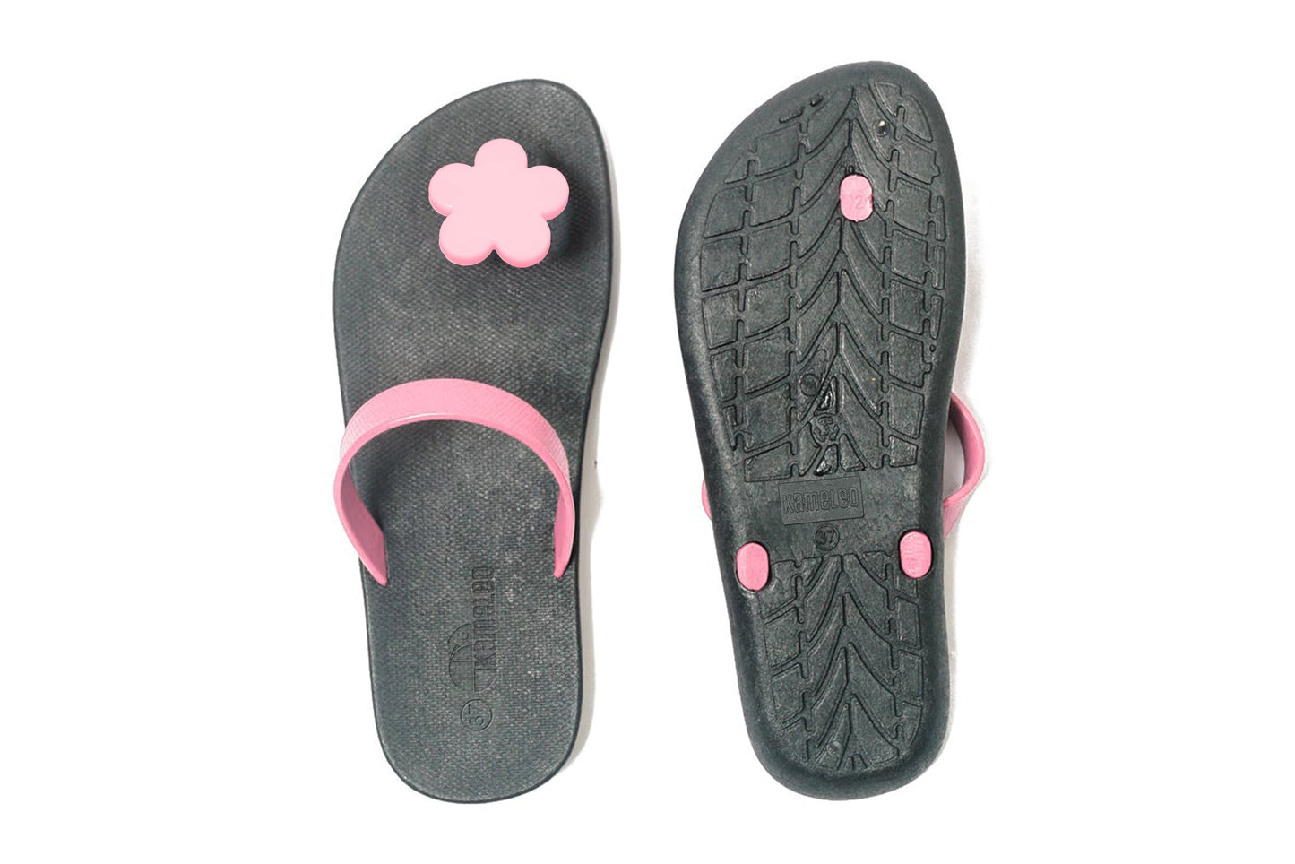 Poppi Flora Black Sole LightPink Strap