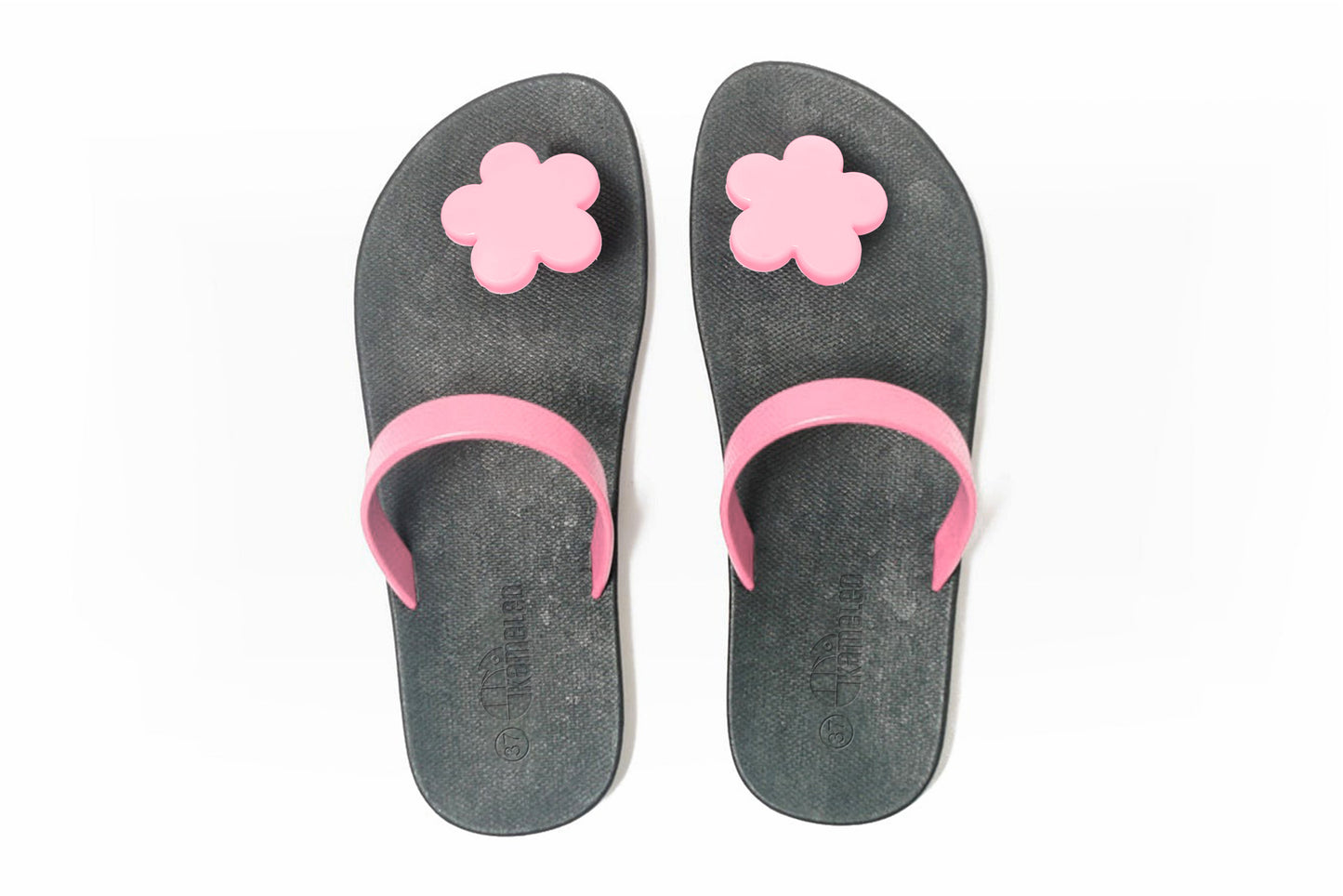 Poppi Flora Black Sole LightPink Strap
