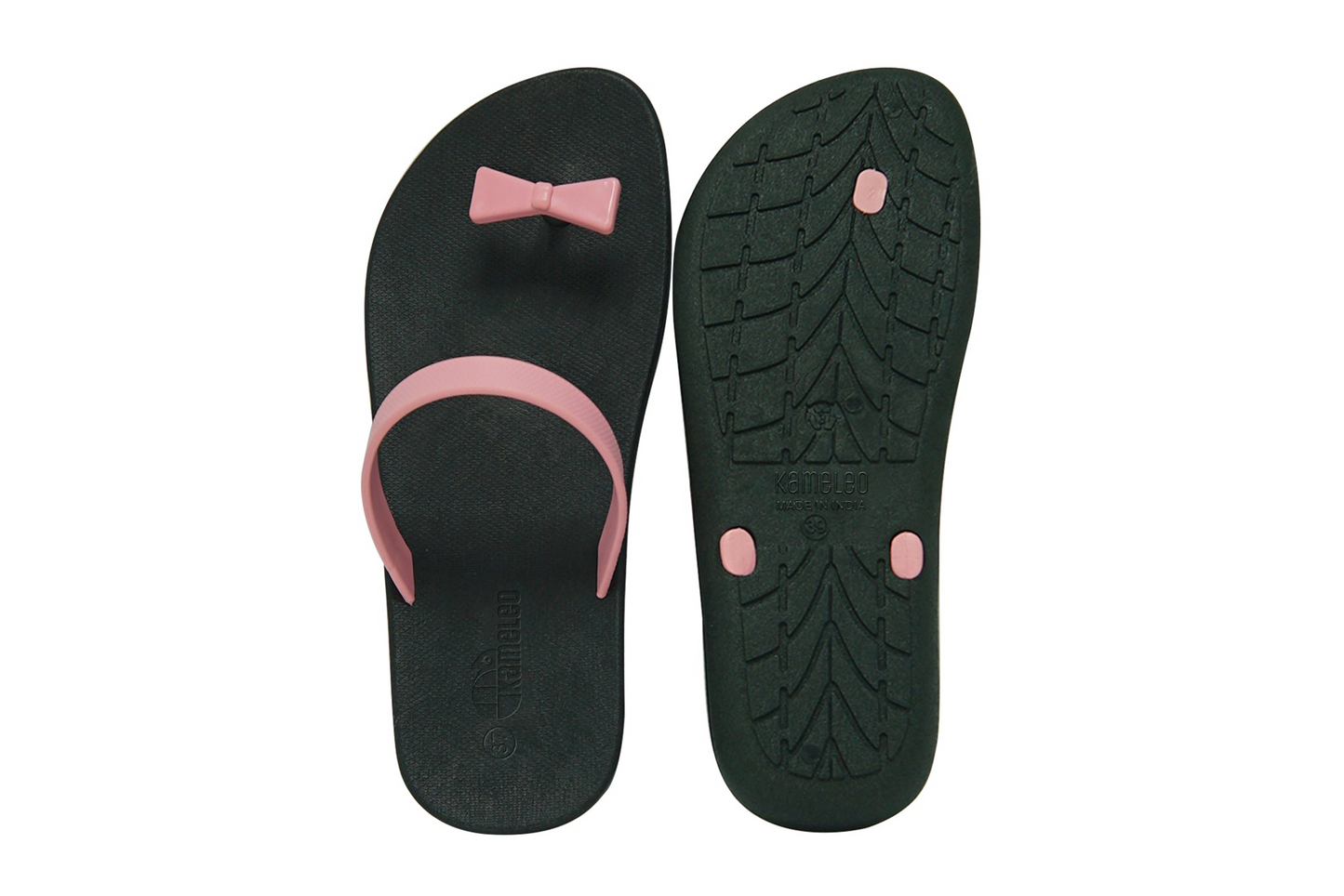Poppi Bow Black Sole LightPink Strap