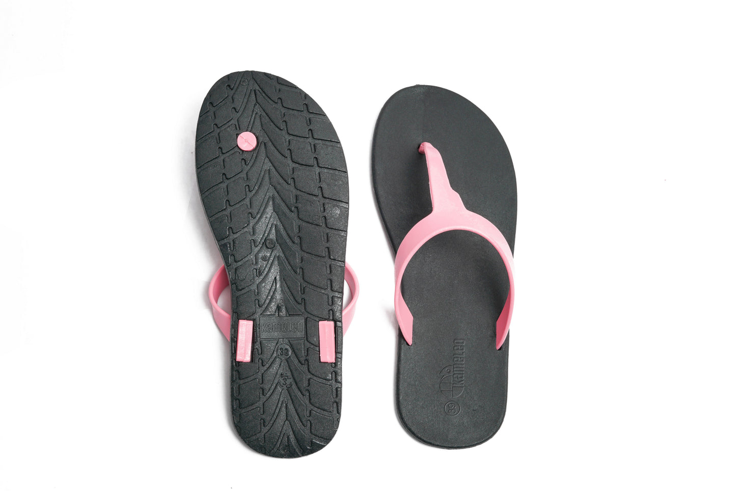 Thongs Black Sole LightPink Strap