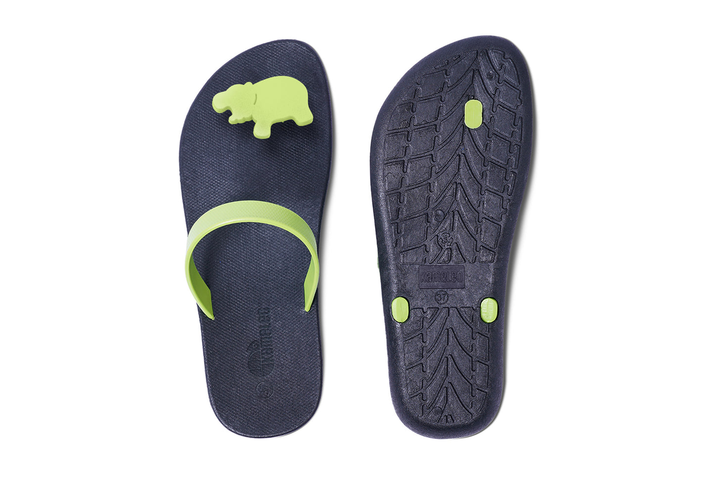 Poppi Hippo Black Sole Lime Strap