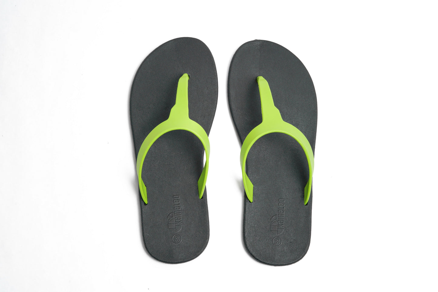 Thongs Black Sole Lime Strap