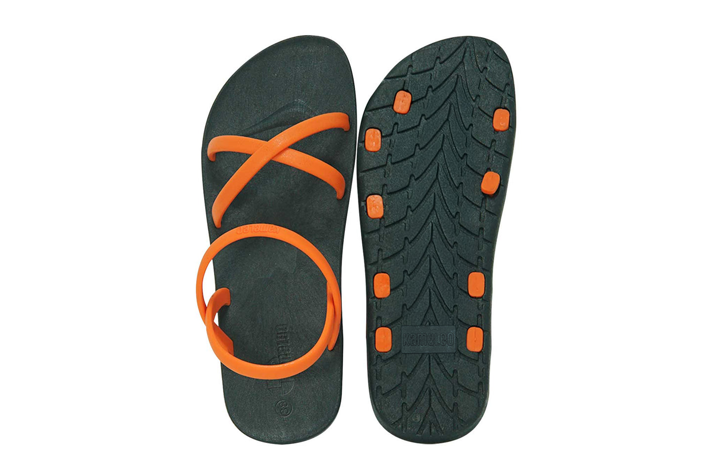 Cross Slim Black Sole Orange Strap