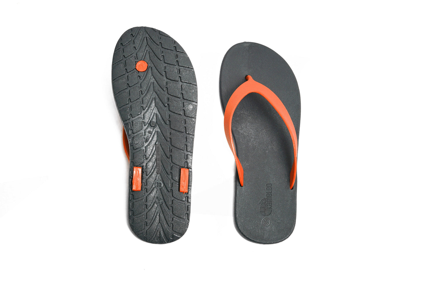 Flippy Black Sole Orange Strap