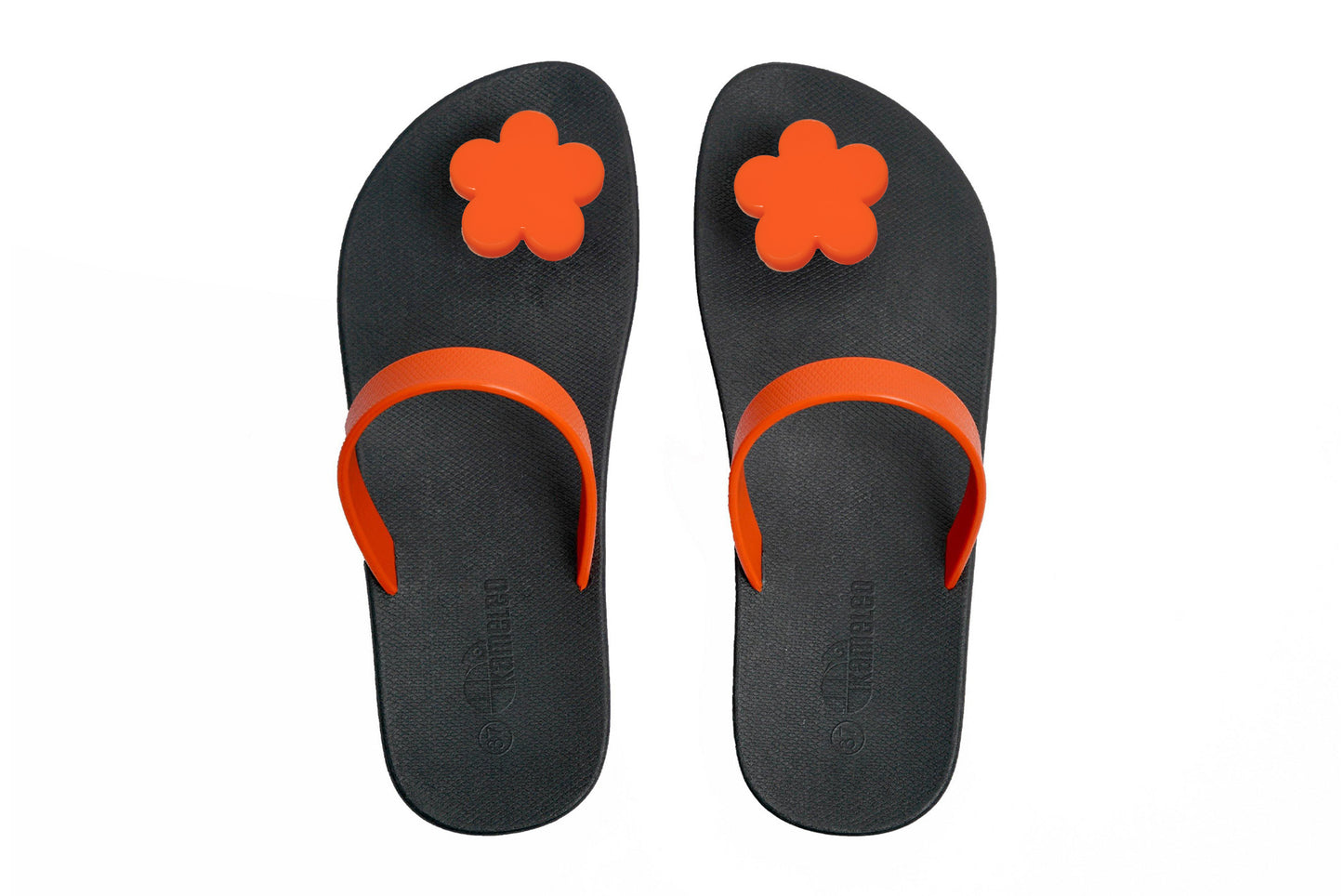 Poppi Flora Black Sole Orange Strap