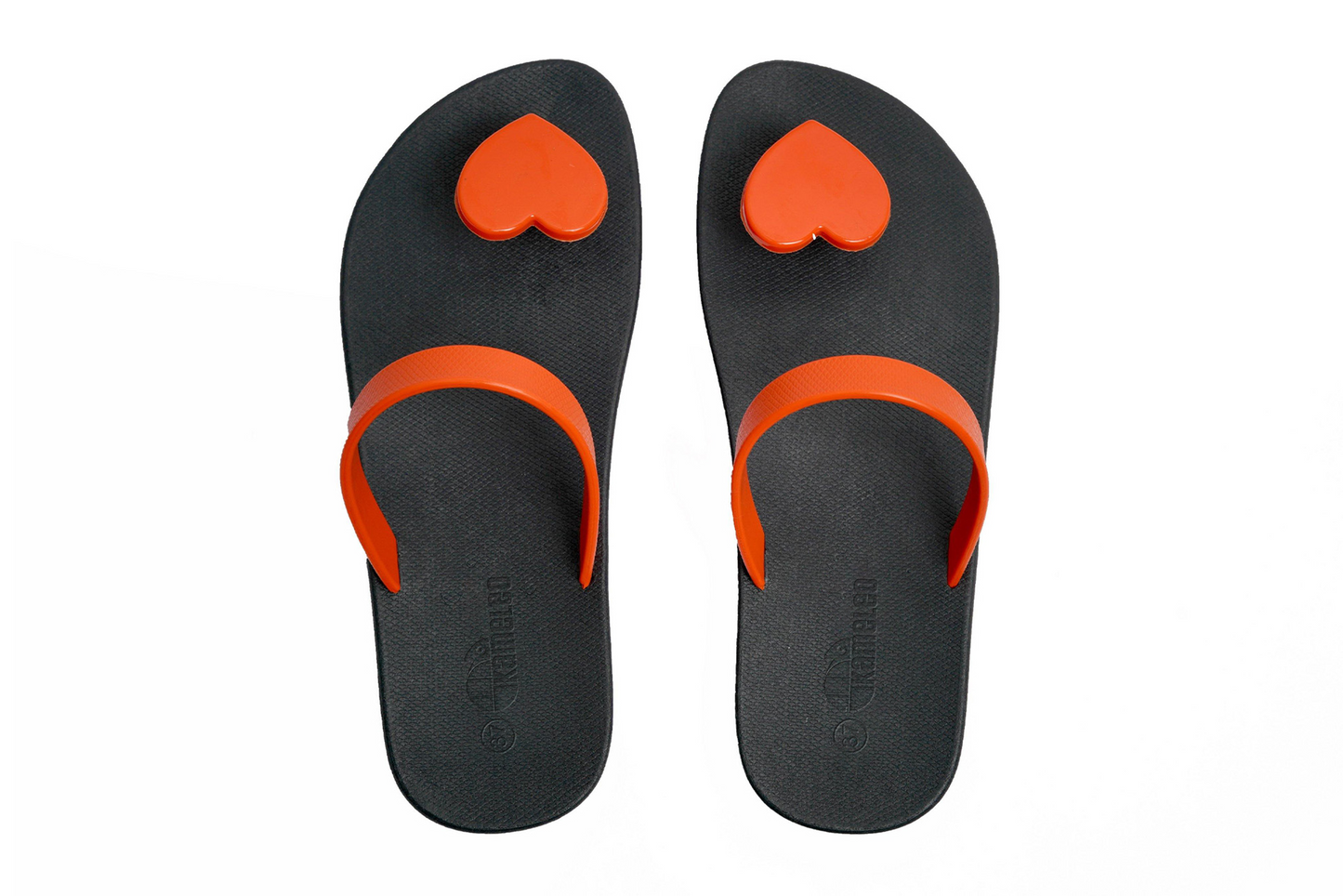 Poppi Heart Black Sole Orange Strap