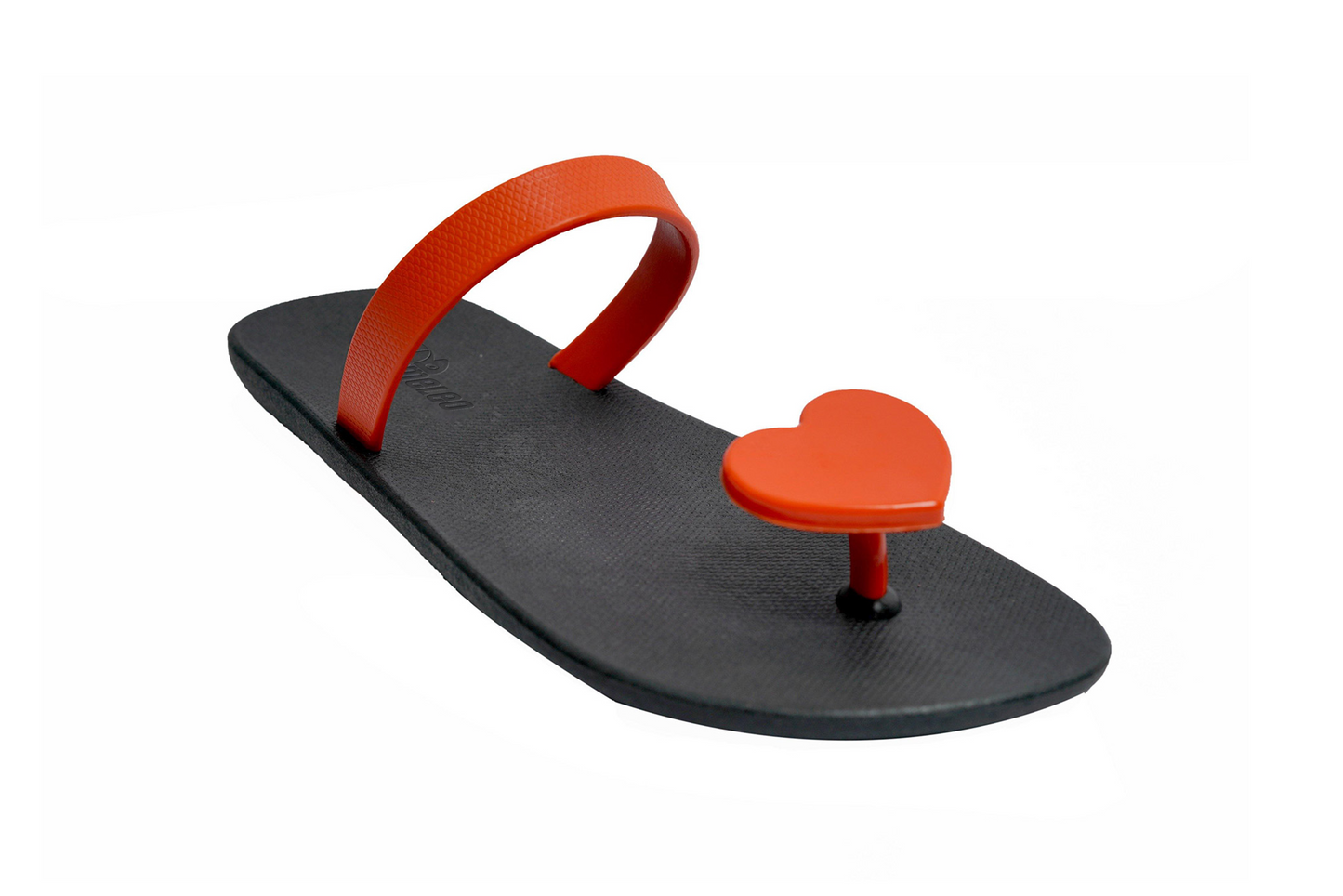 Poppi Heart Black Sole Orange Strap