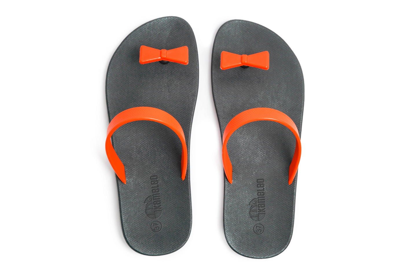 Poppi Bow Black Sole Orange Strap