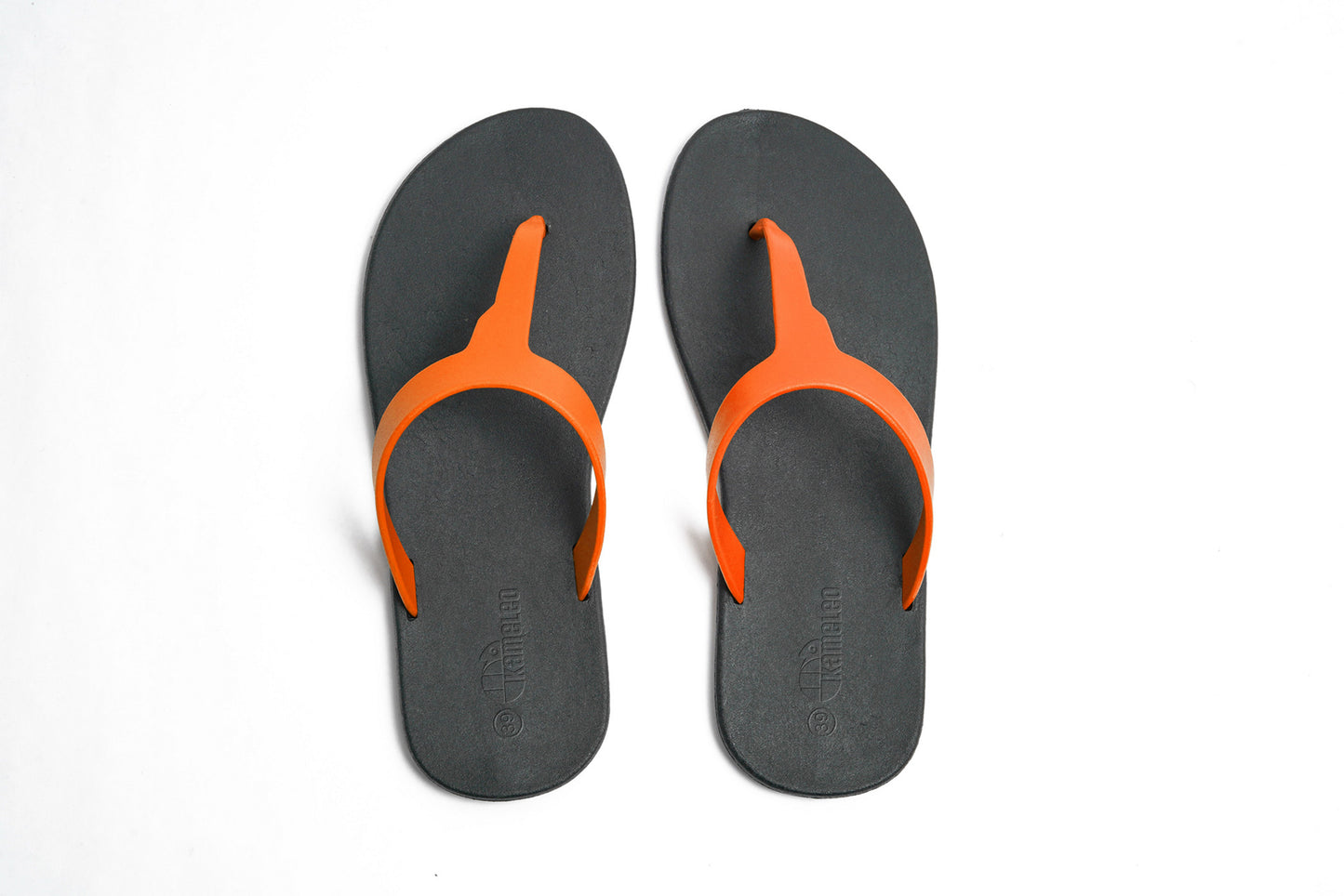Thongs Black Sole Orange Strap