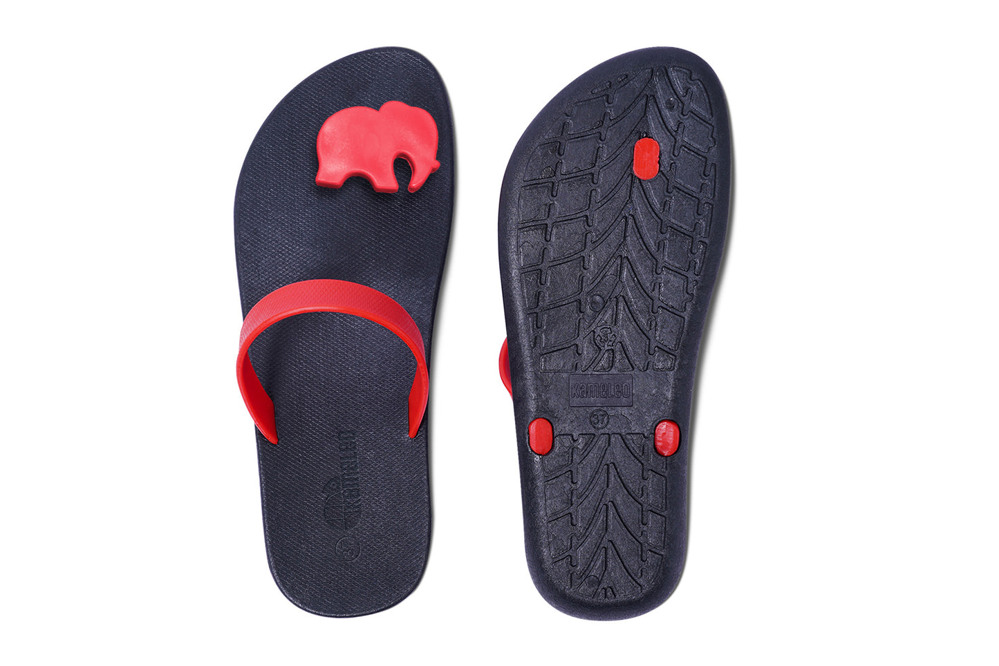 Poppi Ellie Black Sole Red Strap