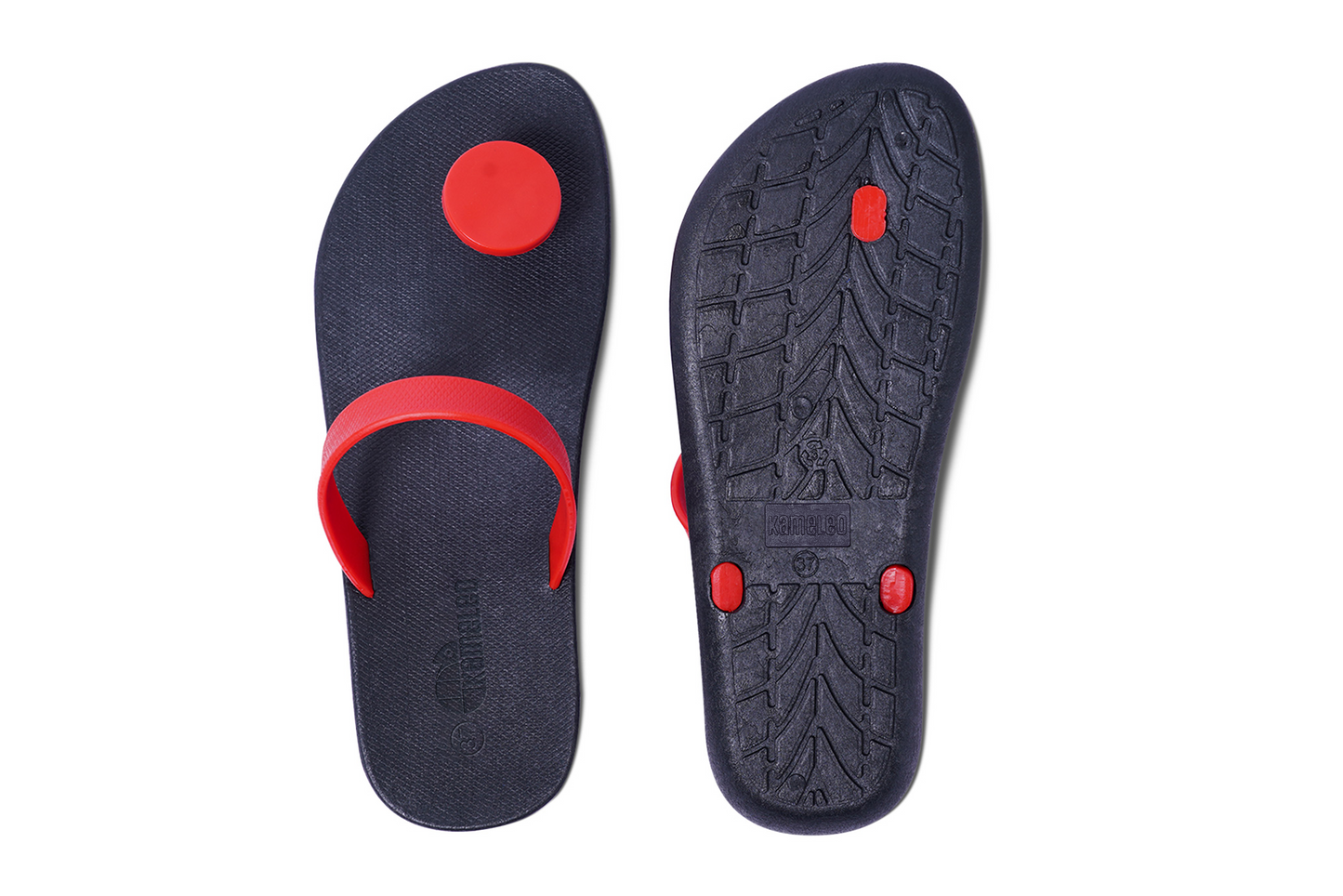 Poppi Dot Black Sole Red Strap