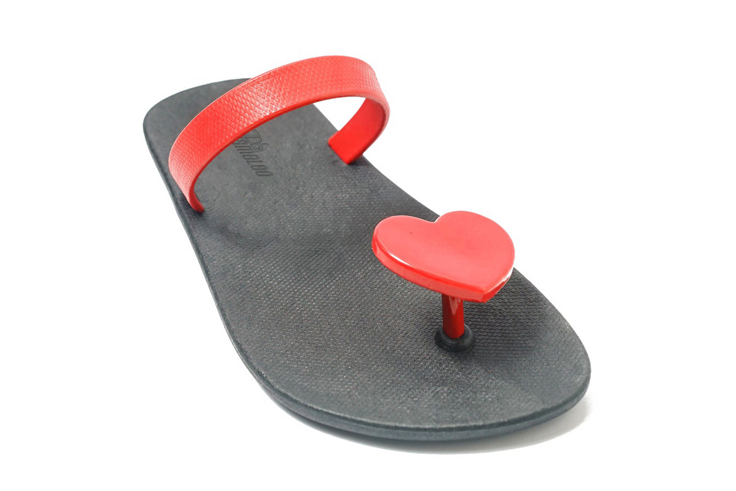 Poppi Heart Black Sole Red Strap