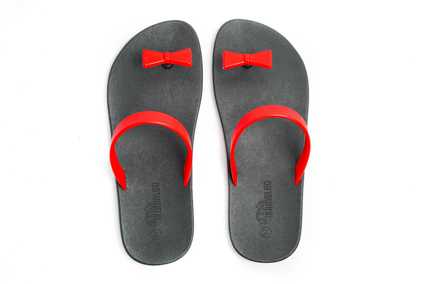 Poppi Bow Black Sole Red Strap